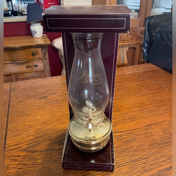 Vintage Glass Lantern with Gold Base - Picture 1 of 4